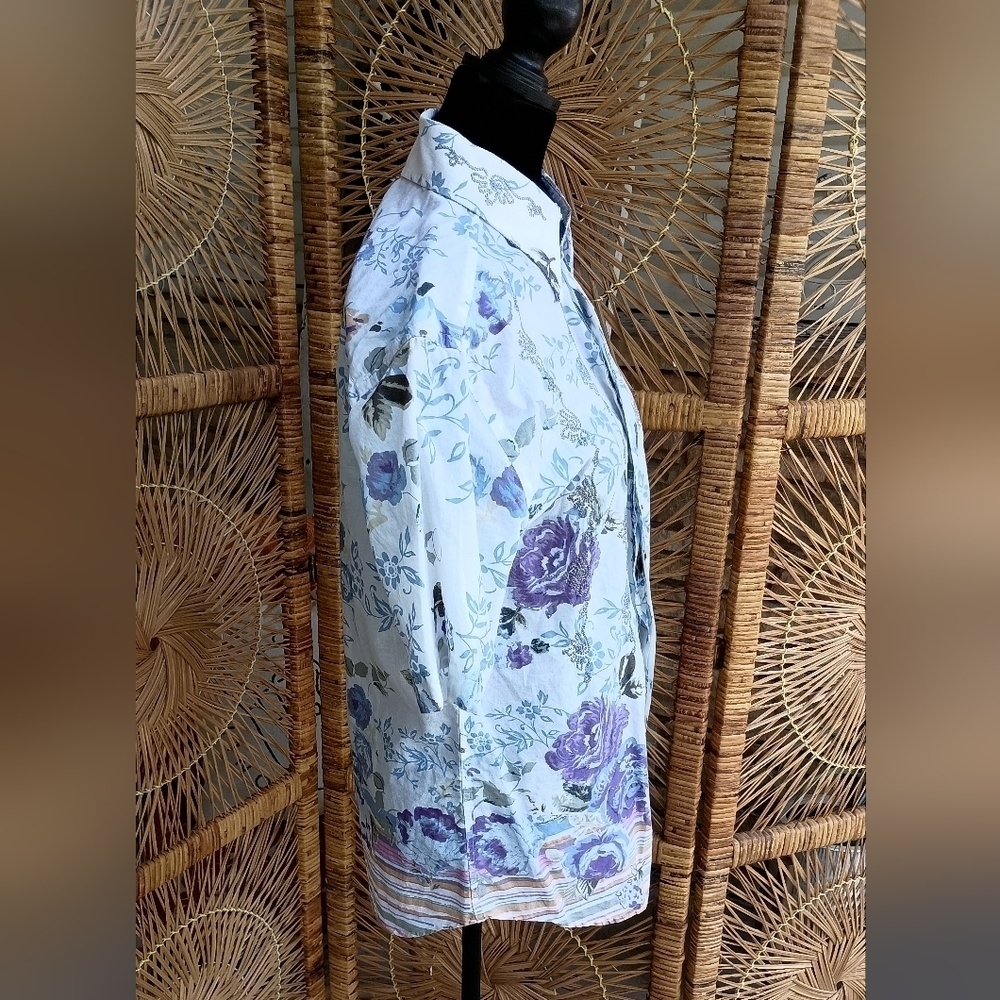 The Jimi Hendrix Experience Floral Short Sleeve Men's Button Up Shirt_Small - Picture 4 of 6